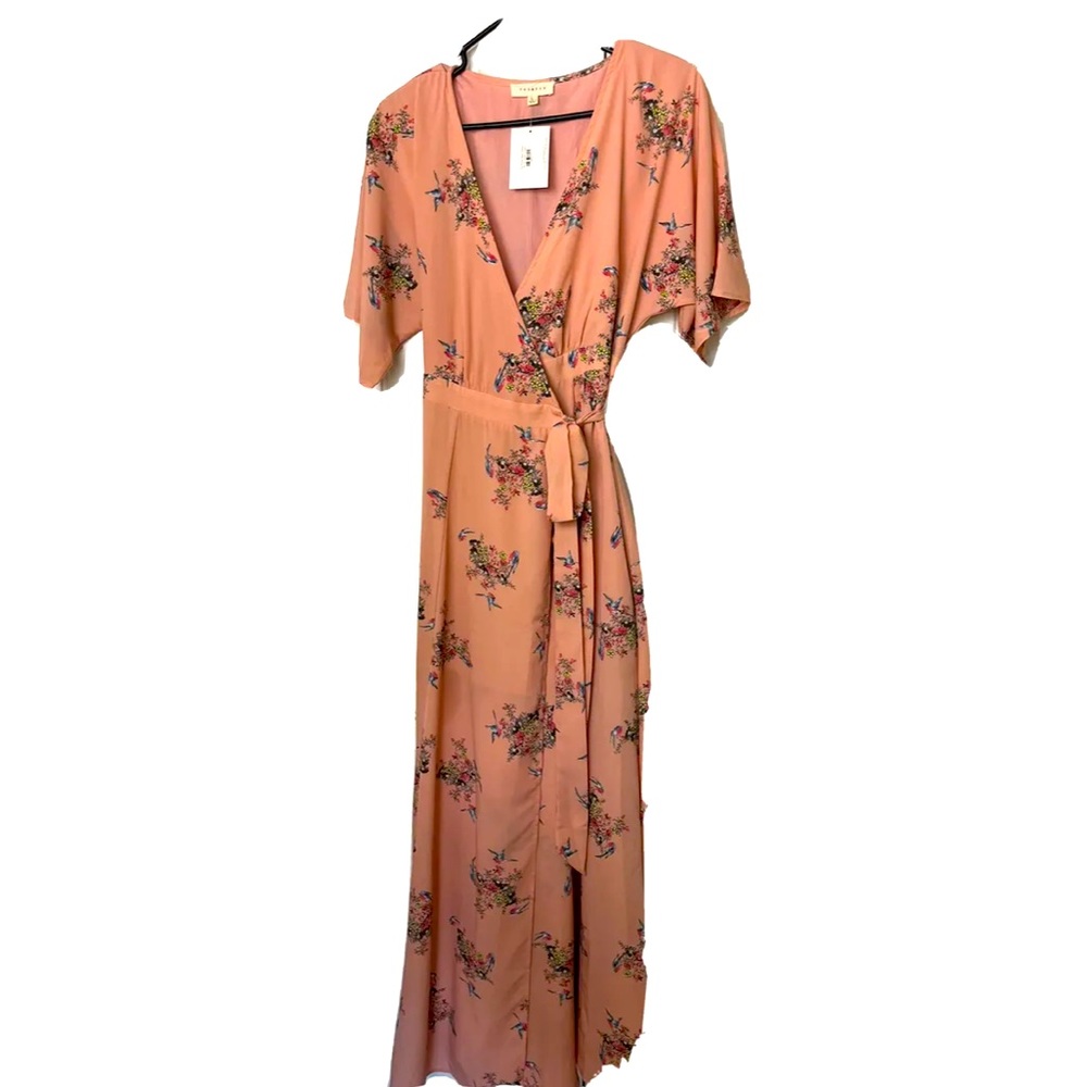 Peach Maxi Wrap Dress